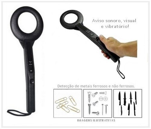 DETECTOR DE METAIS MANUAL COM ALERTA VIBRATÓRIO